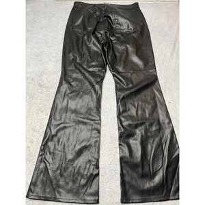 Old Navy Womens Higher High-Rise Flare Faux Leather Pants Black size  14